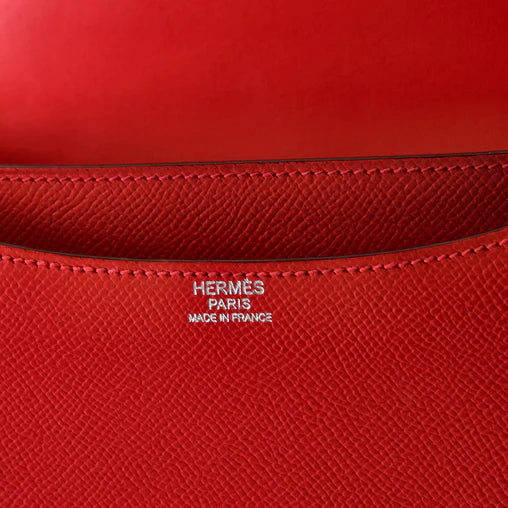 Hermès Branding Stamp of 2013 Hermes Constance 24 Red Epsom Q Square Stamp
