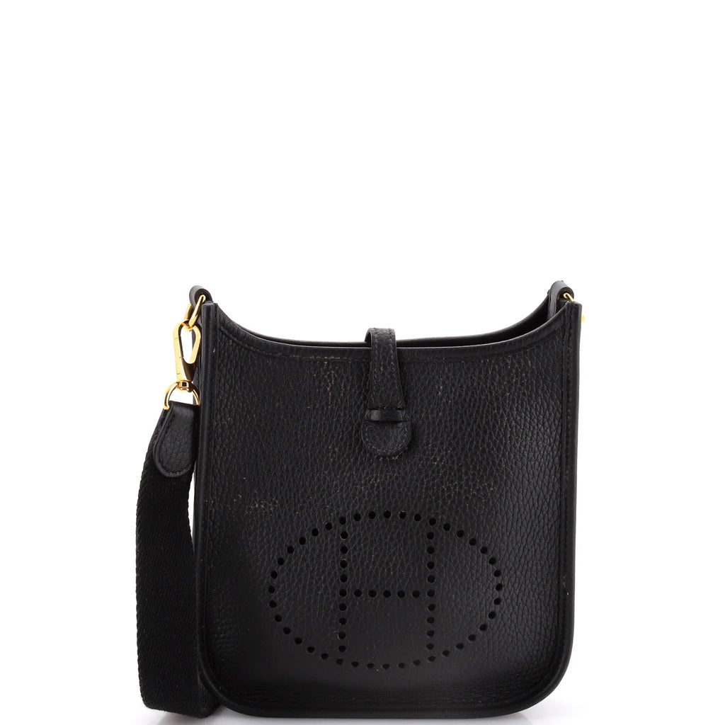 Hermès Evelyne III TPM Clemence Leather – Black with Gold Hardware - SAIKA
