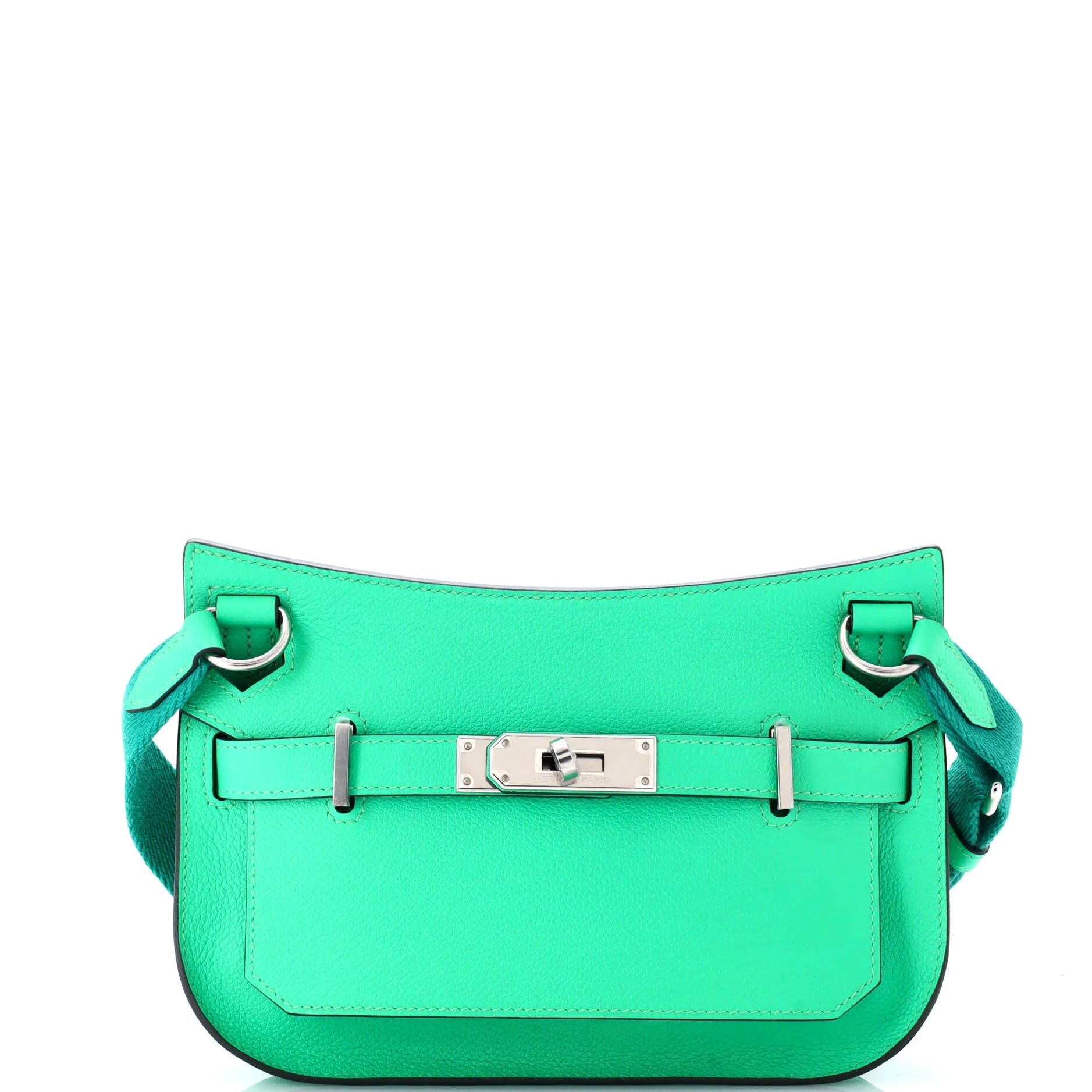 Hermès Jypsière Mini Evercolor Leather – Green with Palladium Hardware - SAIKA