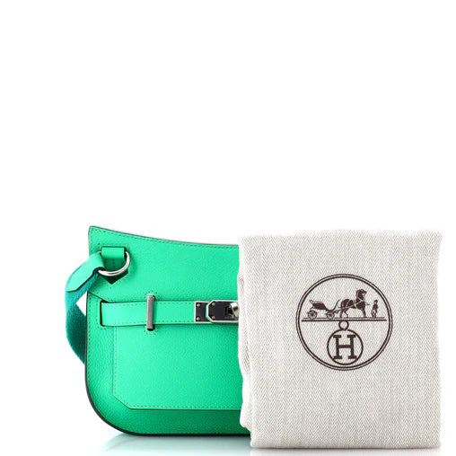 Hermès Jypsière Mini Evercolor Leather – Green with Palladium Hardware - SAIKA