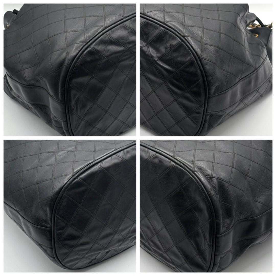 Rare Chanel Bicolore Bucket Bag Black Leather Gold Coco Hardware - Saika