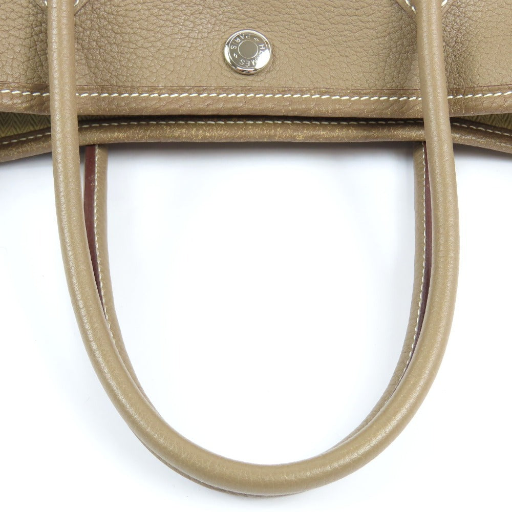 Hermès Garden Party TPM Tote Bag – Etoupe Negonda Leather with Palladium Hardware (Square K Stamp)