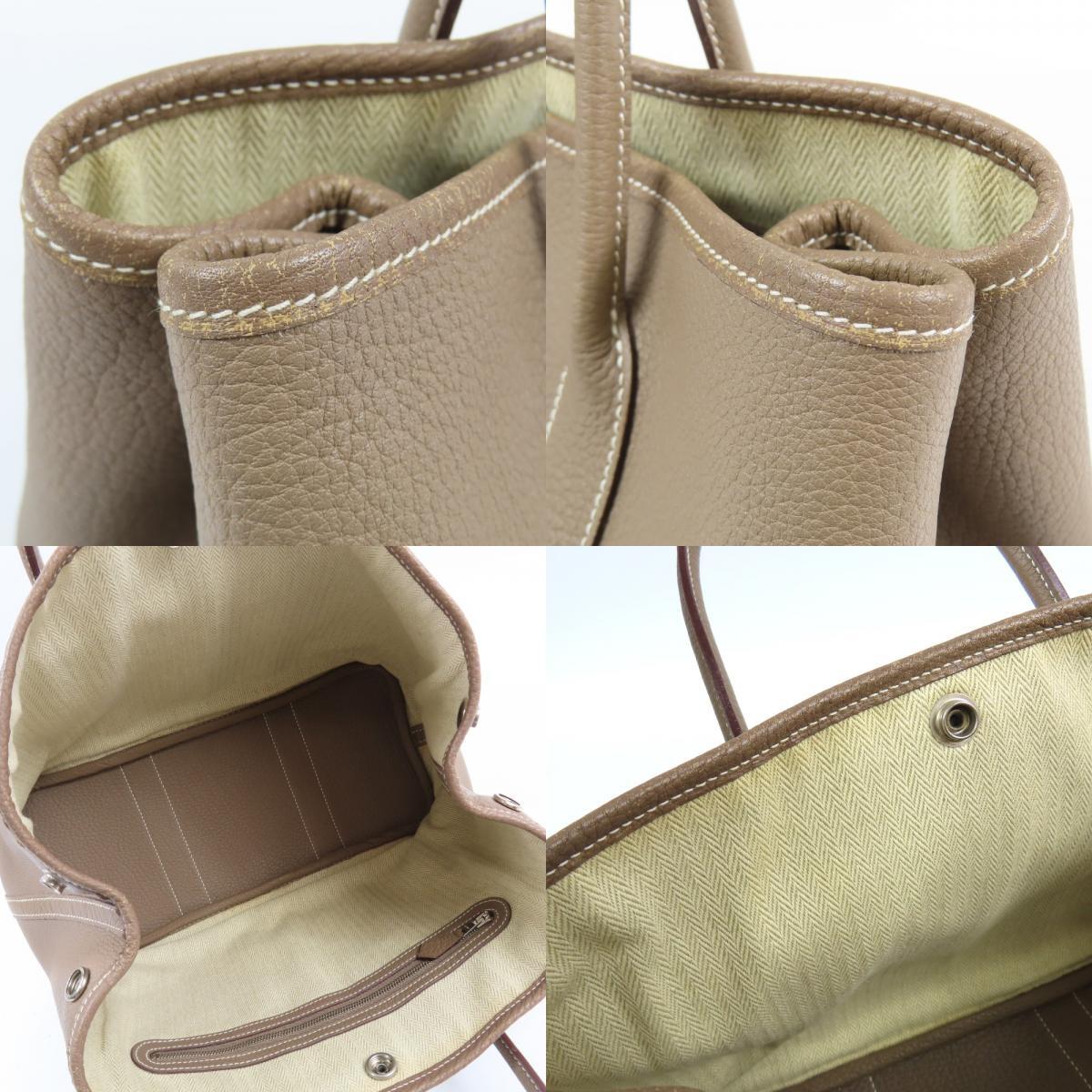 Hermès Garden Party TPM Tote Bag – Etoupe Negonda Leather with Palladium Hardware (Square K Stamp)