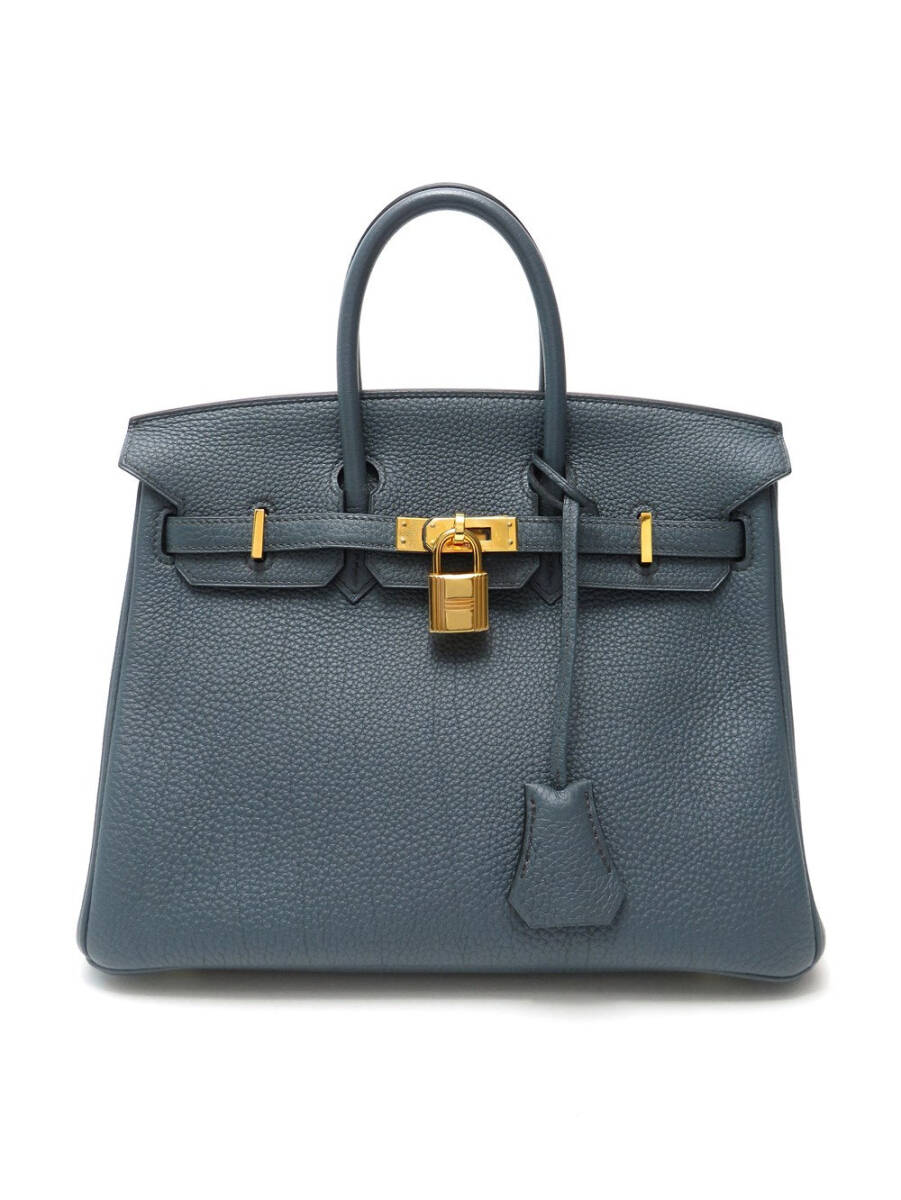 Hermès Birkin 25 – Blue Orage Togo Leather with Gold Hardware (2013 Q Stamp, Full Set)