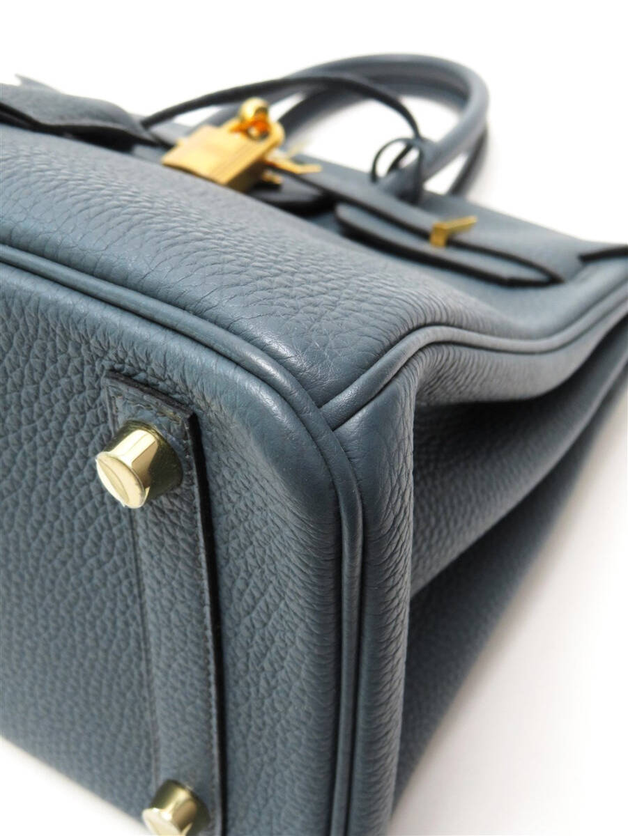 Hermès Birkin 25 – Blue Orage Togo Leather with Gold Hardware (2013 Q Stamp, Full Set)