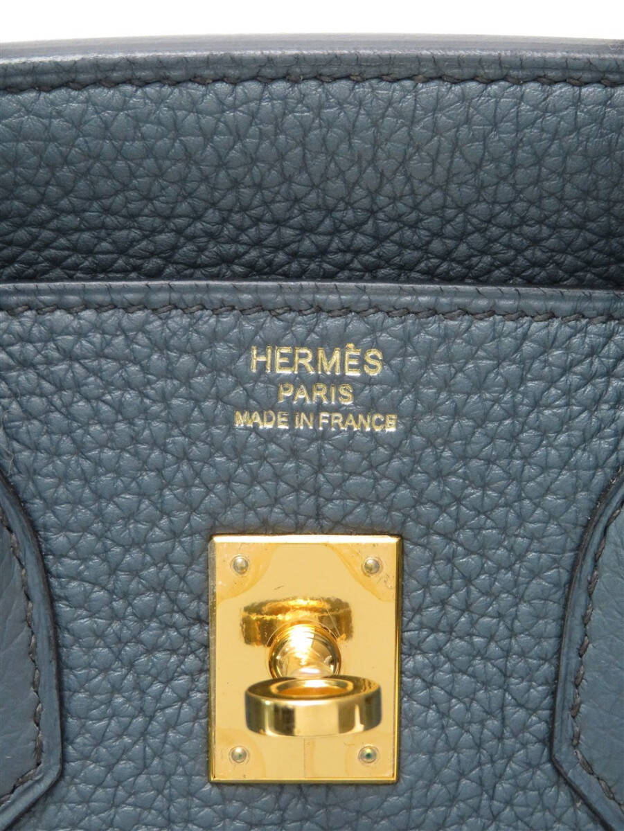 Hermès Birkin 25 – Blue Orage Togo Leather with Gold Hardware (2013 Q Stamp, Full Set)
