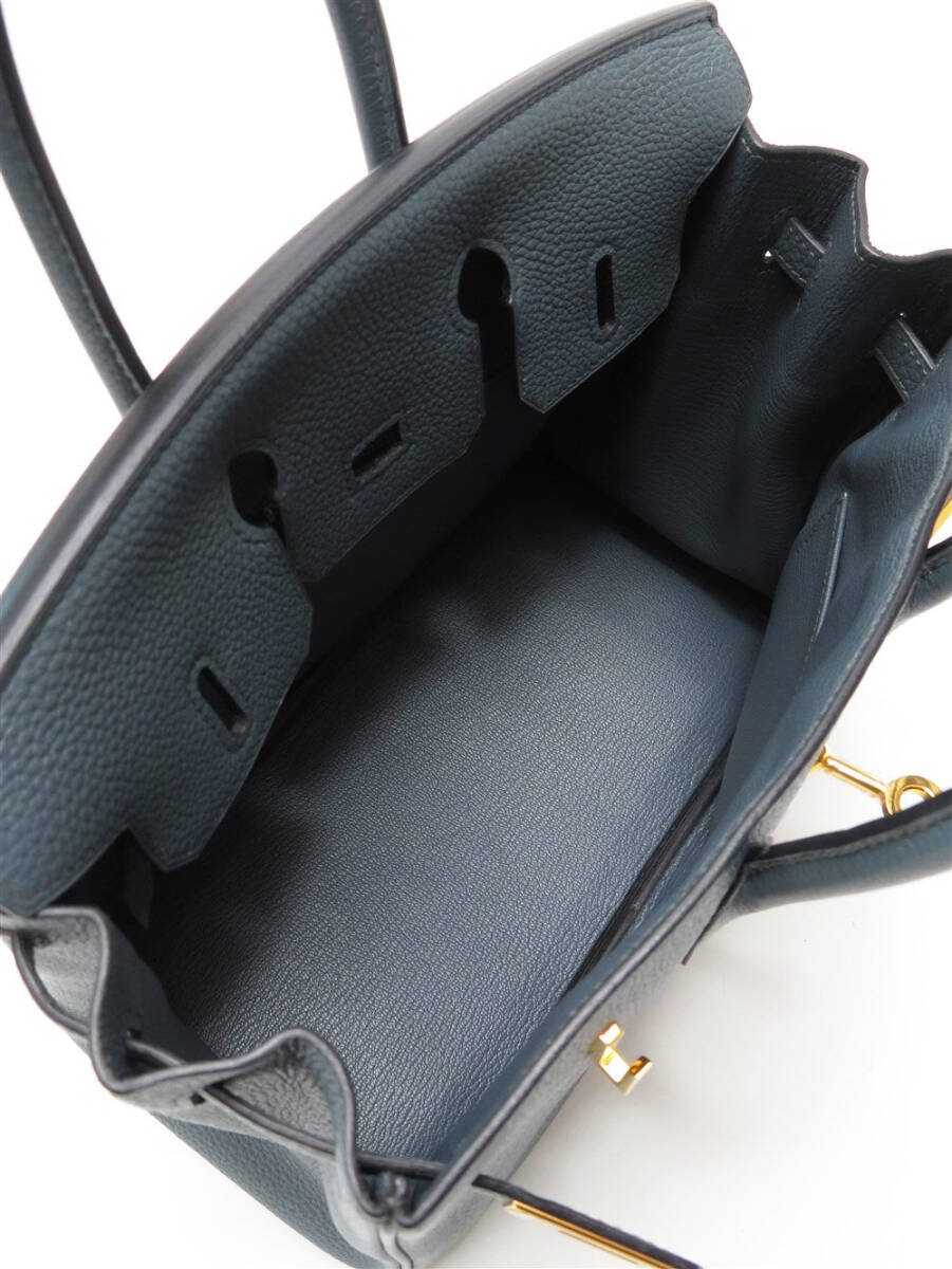 Hermès Birkin 25 – Blue Orage Togo Leather with Gold Hardware (2013 Q Stamp, Full Set)