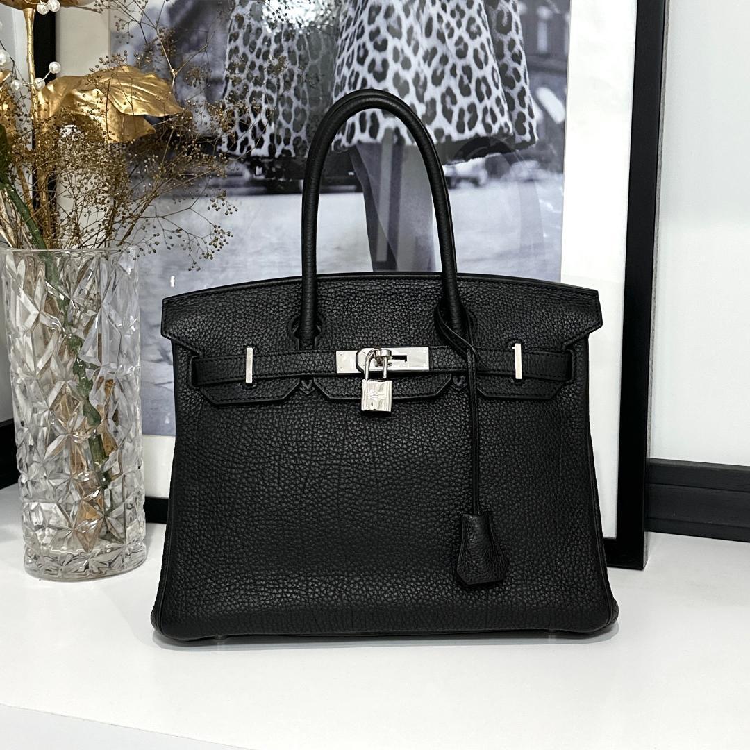 Hermès Birkin 30 – Black Togo Leather with Palladium Hardware (□M Stamp, Full Set)