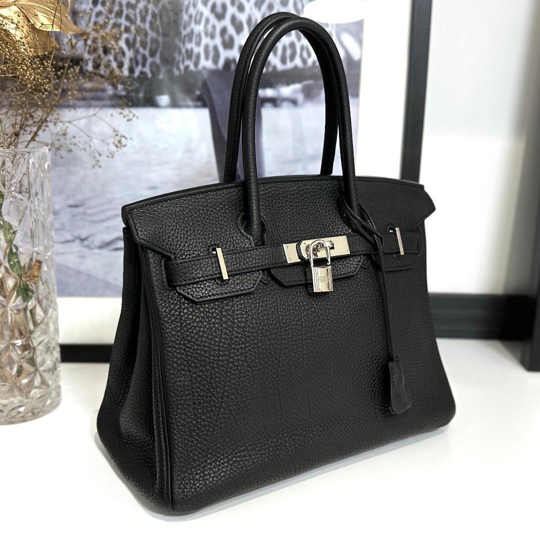 Hermès Birkin 30 – Black Togo Leather with Palladium Hardware (□M Stamp, Full Set)
