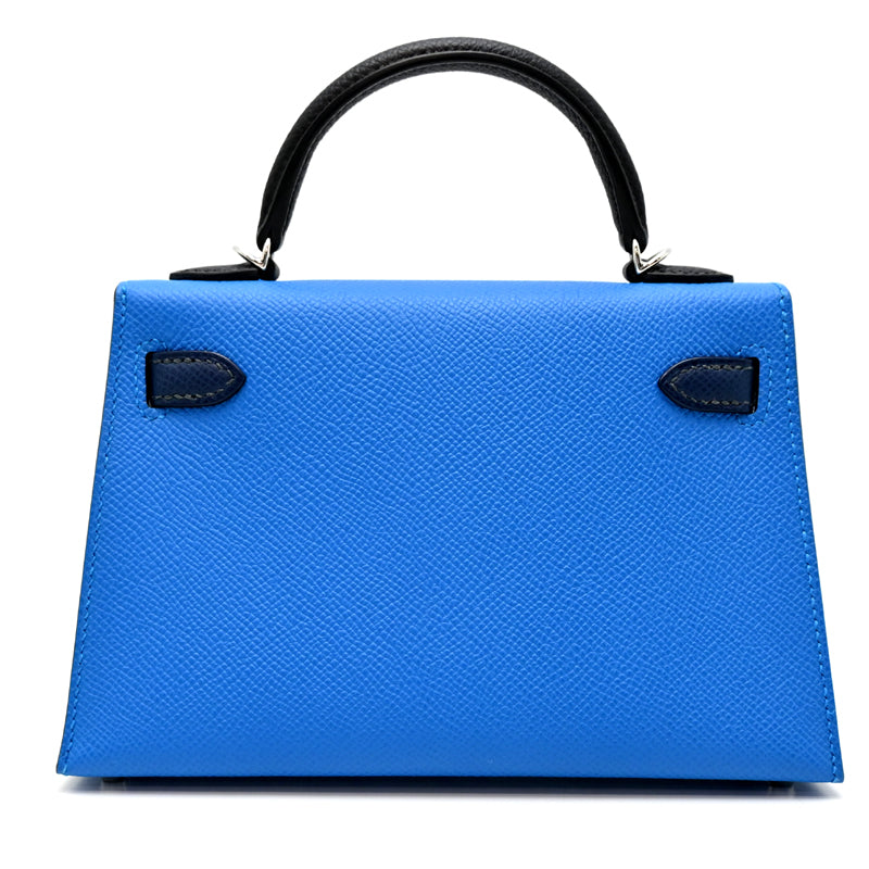 Hermès Mini Kelly 2 (Kelly 20) – Noir / Blue Zanzibar / Blue de Prusse Epsom with Palladium Hardware (W Stamp 2024)