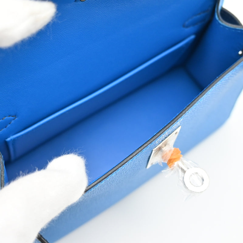 Hermès Mini Kelly 2 (Kelly 20) – Noir / Blue Zanzibar / Blue de Prusse Epsom with Palladium Hardware (W Stamp 2024)