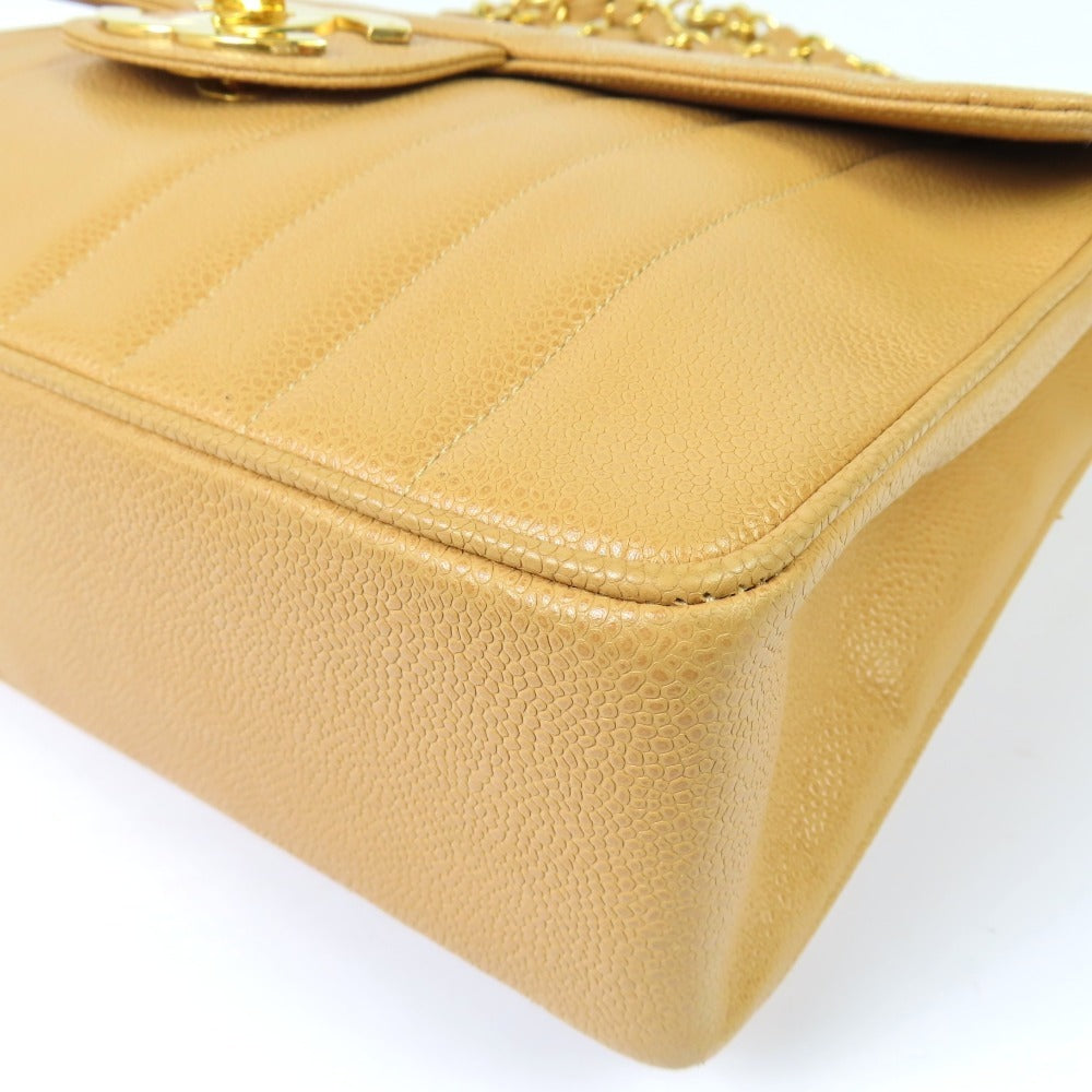 Chanel Mademoiselle Vintage Shoulder Bag – Beige Caviar Leather with Gold Hardware