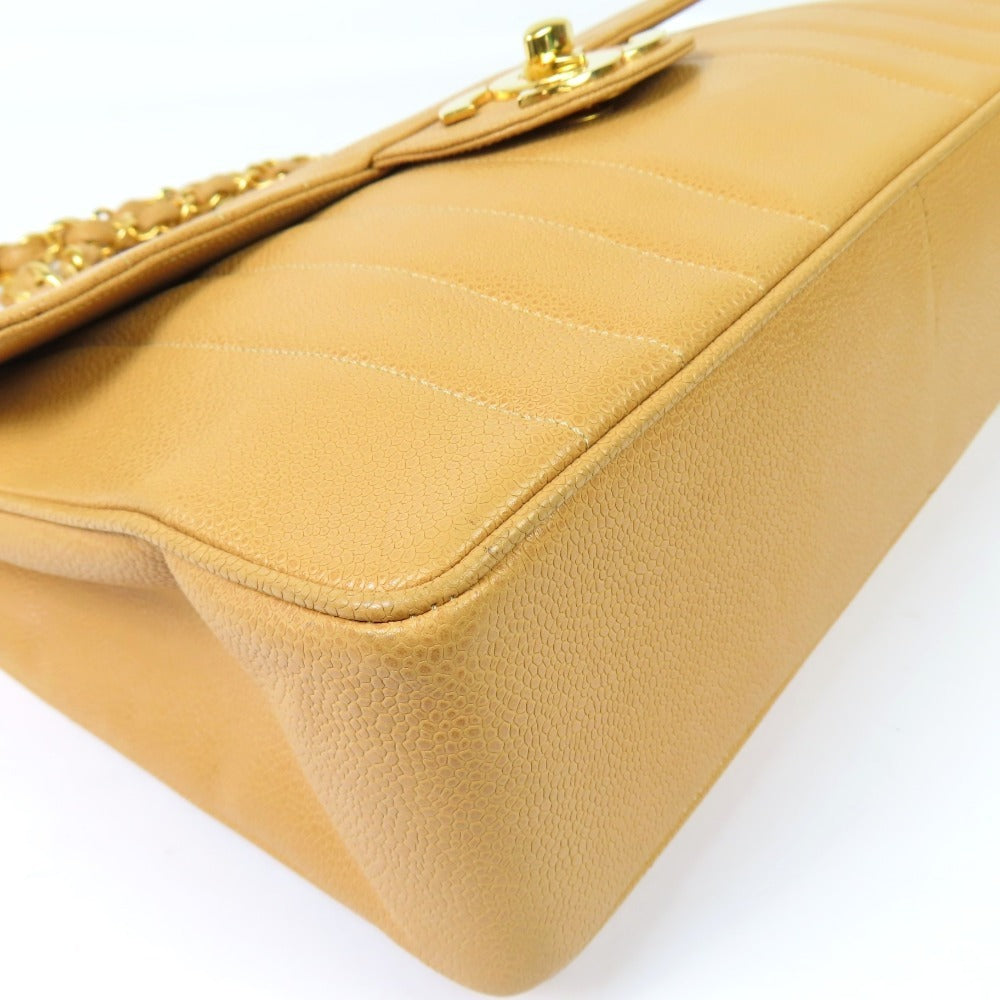 Chanel Mademoiselle Vintage Shoulder Bag – Beige Caviar Leather with Gold Hardware