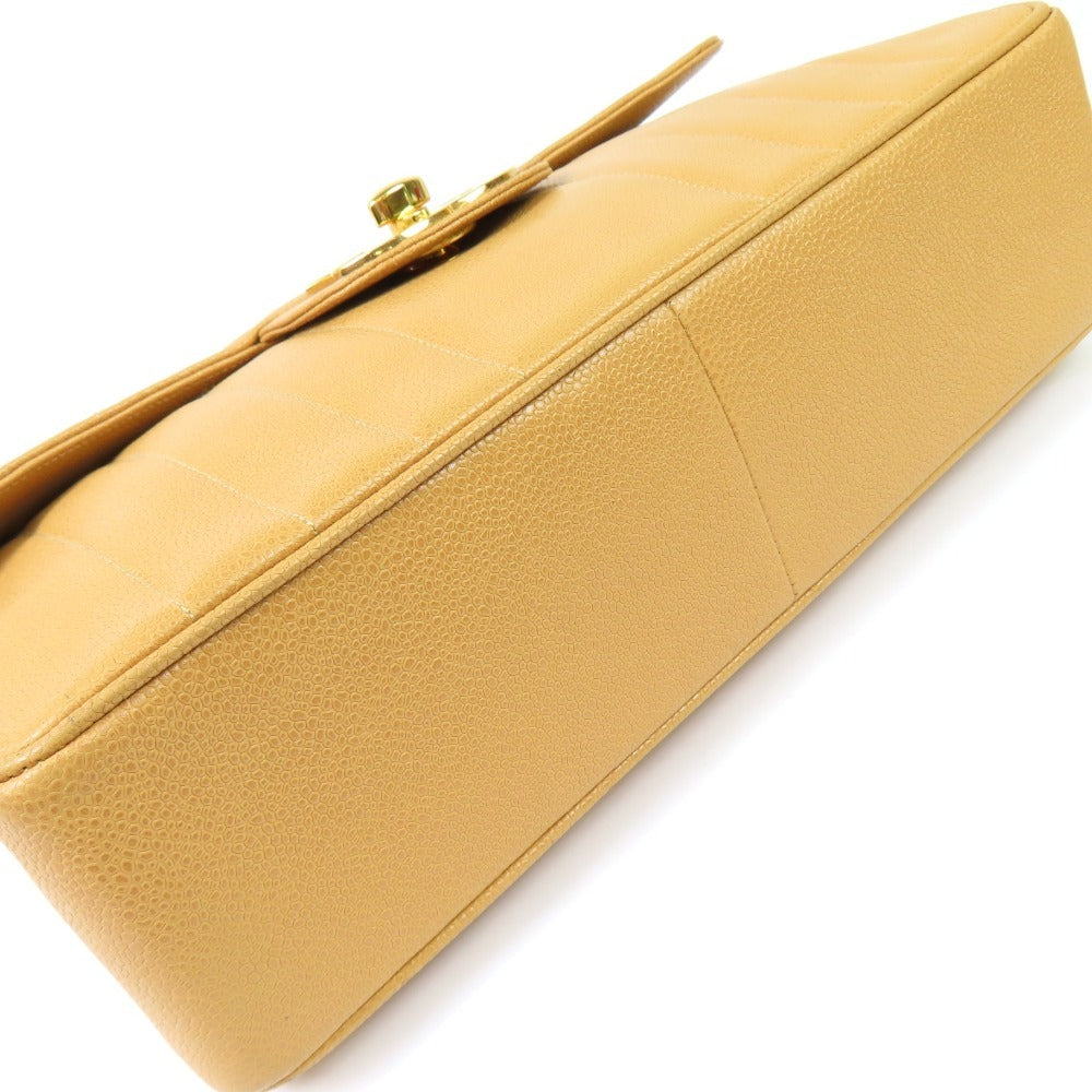 Chanel Mademoiselle Vintage Shoulder Bag – Beige Caviar Leather with Gold Hardware