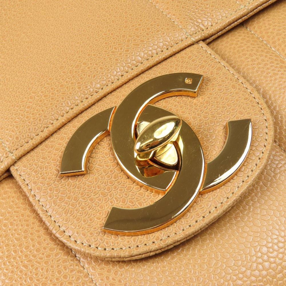 Chanel Mademoiselle Vintage Shoulder Bag – Beige Caviar Leather with Gold Hardware
