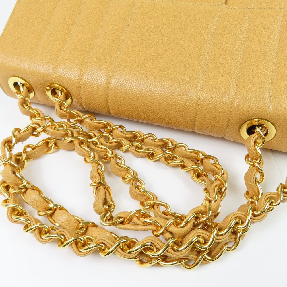 Chanel Mademoiselle Vintage Shoulder Bag – Beige Caviar Leather with Gold Hardware