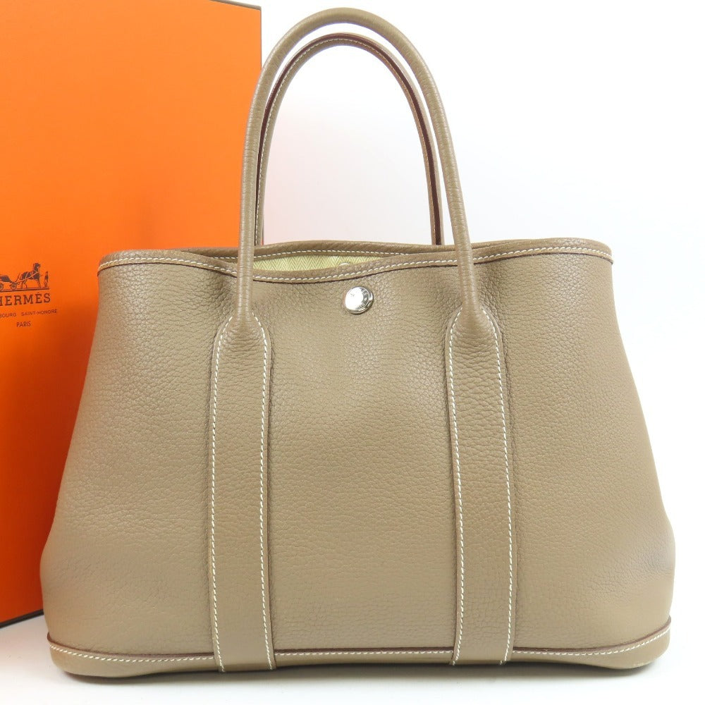 Hermès Garden Party TPM Tote Bag – Etoupe Negonda Leather with Palladium Hardware (Square K Stamp)