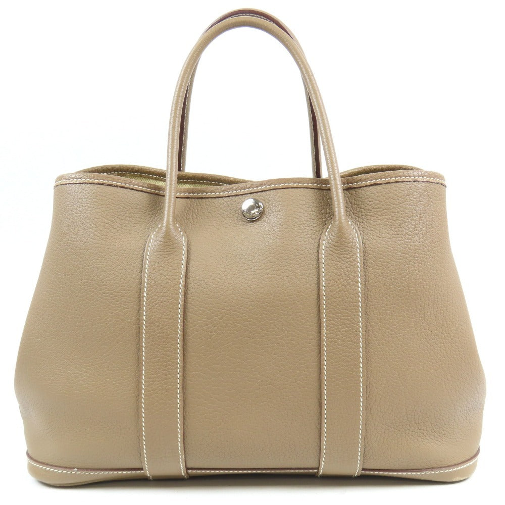 Hermès Garden Party TPM Tote Bag – Etoupe Negonda Leather with Palladium Hardware (Square K Stamp)