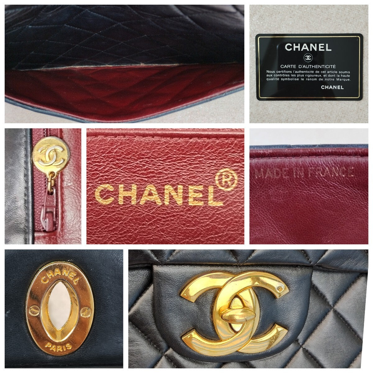 Chanel Vintage Maxi Flap Bag 34 – Black Lambskin Quilted Matelassé with Gold Hardware